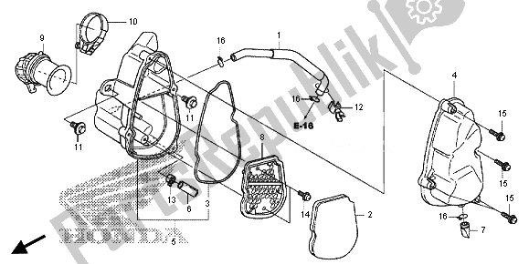 Alle onderdelen voor de Luchtfilter van de Honda CRF 110F 2014