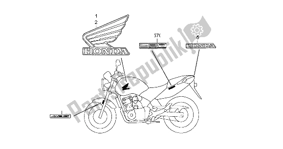 Alle onderdelen voor de Mark van de Honda CBF 500 2007