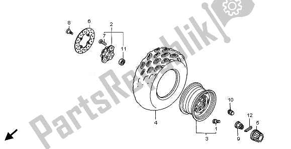 All parts for the Front Wheel of the Honda TRX 680 FA Fourtrax Rincon 2008