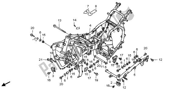 All parts for the Frame Body of the Honda GL 1500A 1995