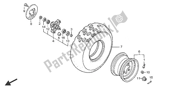 All parts for the Front Wheel of the Honda TRX 400 EX Sportrax 2005