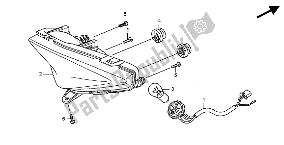 Todas as partes de Luz Traseira do Honda CBR 250 RA 2011