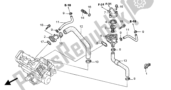 Todas as partes de Termostato do Honda CBR 600 FR 2002