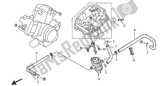 Alle onderdelen voor de Luchtaanzuigklep van de Honda VTR 1000F 2005