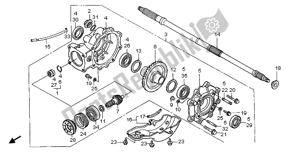 All parts for the Final Driven Gear of the Honda TRX 350 FE Fourtrax Rancher 4X4 ES 2002