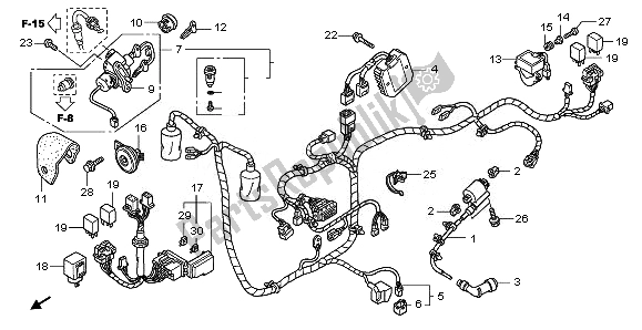 All parts for the Wire Harness of the Honda PES 150R 2010