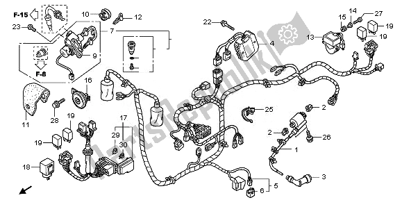 All parts for the Wire Harness of the Honda PES 150R 2010