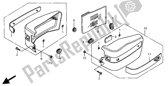 All parts for the Side Cover of the Honda CMX 250C 1998