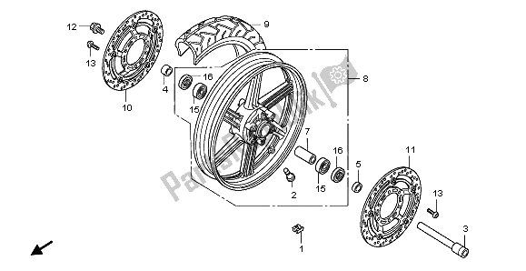 Todas as partes de Roda Da Frente do Honda CBF 600S 2009