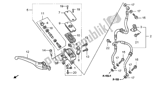 All parts for the Fr. Brake Master Cylinder of the Honda CBF 600S 2007