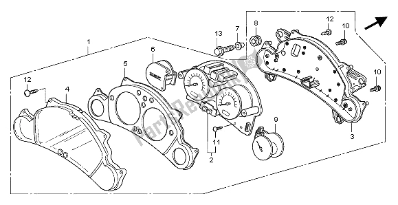 All parts for the Meter (kmh) of the Honda CBF 600 SA 2006