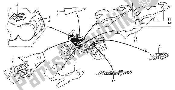 Toutes les pièces pour le Rayure Et Marque du Honda XRV 750 Africa Twin 1998