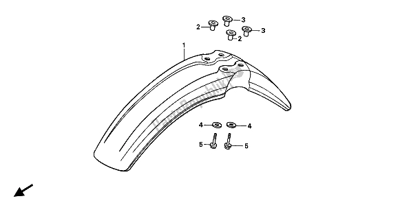 All parts for the Front Fender of the Honda XR 600R 1992