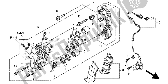 Todas las partes para Pinza De Freno Delantero de Honda NC 700 SA 2012