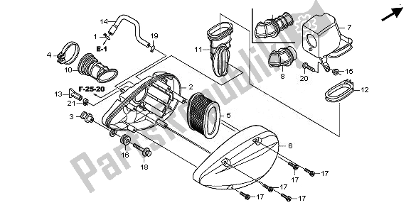 Todas as partes de Filtro De Ar do Honda VT 750C2B 2011