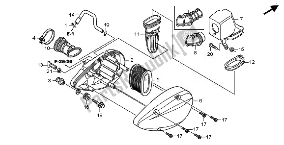 Tutte le parti per il Filtro Dell'aria del Honda VT 750C2B 2011