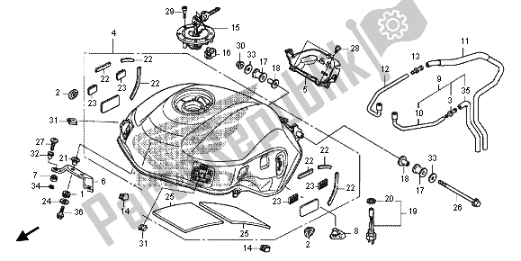 Tutte le parti per il Serbatoio Di Carburante del Honda VFR 1200X 2012