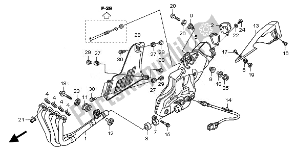 Alle onderdelen voor de Uitlaatdemper van de Honda CBR 1000 RR 2010