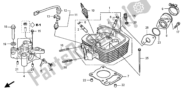 All parts for the Cylinder Head of the Honda CBF 125M 2013