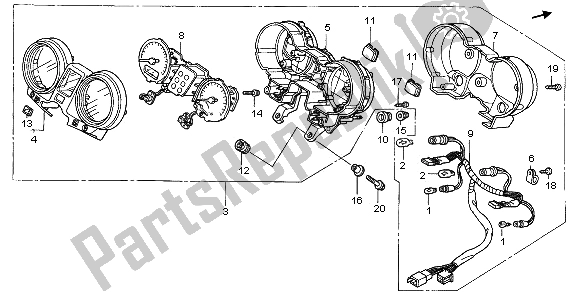 Tutte le parti per il Metro (mph) del Honda CBF 600 NA 2006