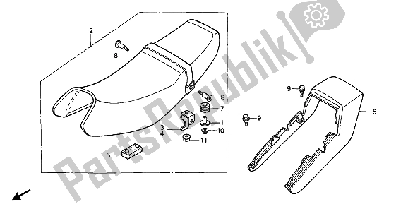 Tutte le parti per il Sedile E Coprisella del Honda CB 450S 1988