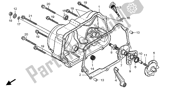 Alle onderdelen voor de Rechter Carterdeksel van de Honda XR 70R 2000