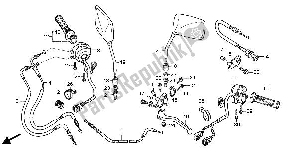 Tutte le parti per il Maniglia Leva E Interruttore E Cavo del Honda CBF 500A 2007