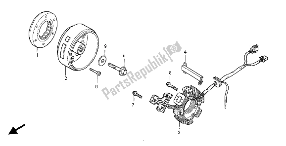 All parts for the Generator of the Honda XR 125L 2004