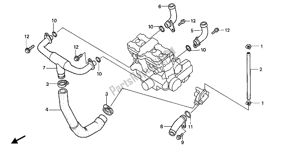 All parts for the Water Pipe of the Honda CB 1000F 1993