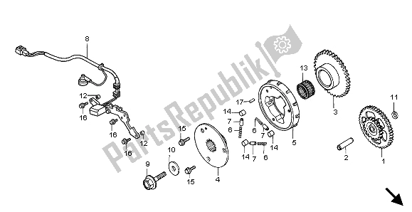 All parts for the Pulse Generator of the Honda VF 750C 1996