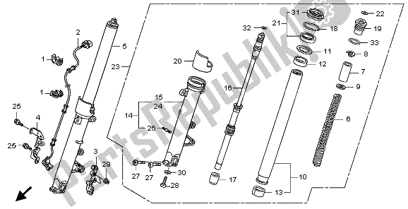 All parts for the Front Fork of the Honda CB 1300A 2009