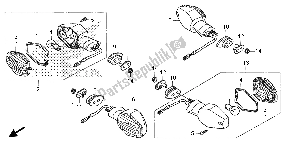 All parts for the Winker of the Honda CB 1000R 2013