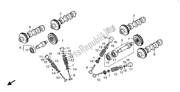 All parts for the Camshaft & Valve of the Honda ST 1100 1998