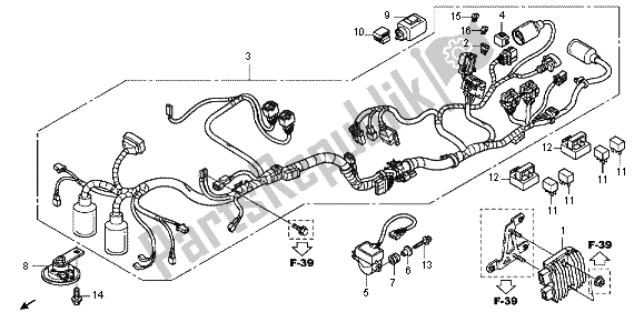 All parts for the Wire Harness of the Honda CBF 1000 FA 2012