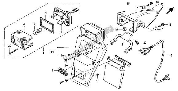 All parts for the Taillight of the Honda XLR 125R 1998