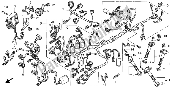 Toutes les pièces pour le Faisceau De Câbles du Honda VFR 800A 2003