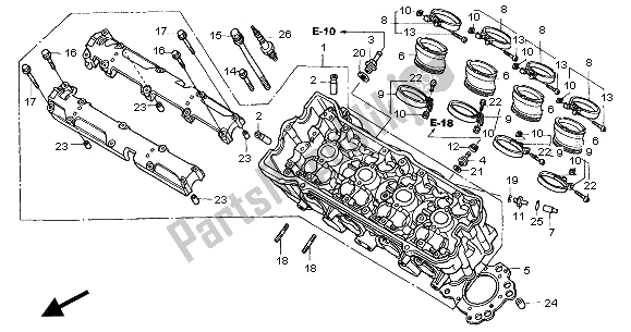 All parts for the Cylinder Head of the Honda CBF 600 NA 2005