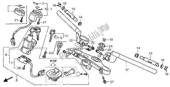 Todas las partes para Manejar Tubo Y Puente Superior de Honda CBR 1100 XX 2007