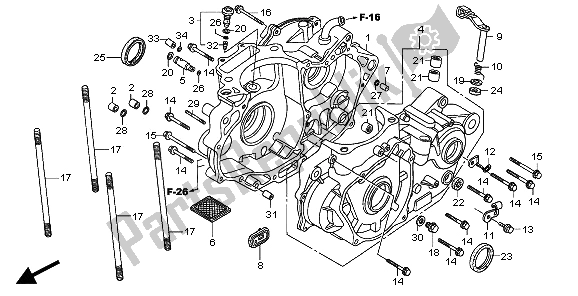 All parts for the Crankcase of the Honda XR 650R 2001