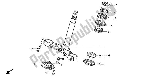 Todas las partes para Vástago De Dirección de Honda VTR 1000F 2003