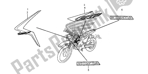 Todas as partes de Marca do Honda CRF 125F SW 2014