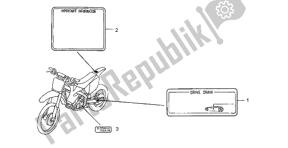 Todas las partes para Etiqueta De Precaución de Honda CRF 250R 2007