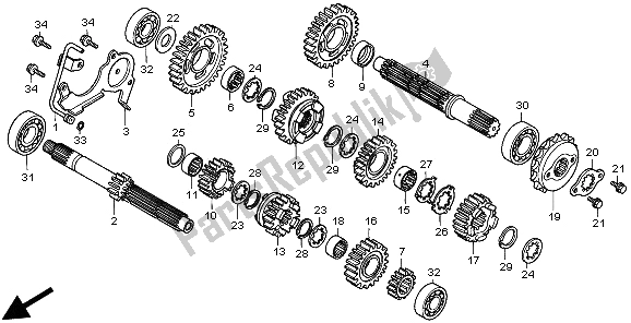 Toutes les pièces pour le Transmission du Honda XRV 750 Africa Twin 1997