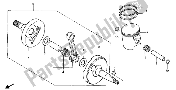 Todas las partes para Cigüeñal Y Pistón de Honda CR 250R 1985