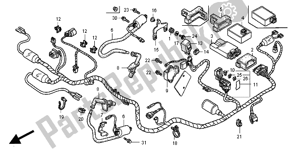 Todas as partes de Chicote De Fios do Honda VTR 1000F 2000