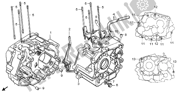 All parts for the Crankcase of the Honda CA 125 1996