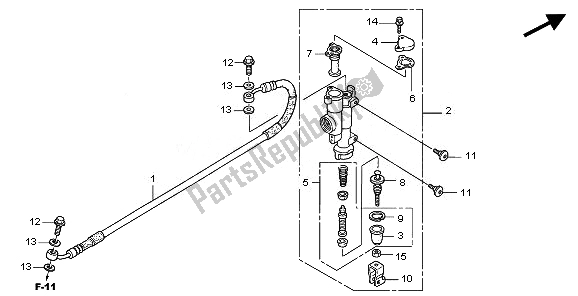 Todas las partes para Rr. Cilindro Maestro Del Freno de Honda CRF 250X 2008