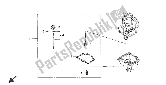 Alle onderdelen voor de Carburateur O. P. Kit van de Honda CR 85R SW 2005