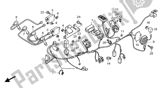 All parts for the Wire Harness of the Honda CBF 600 SA 2005