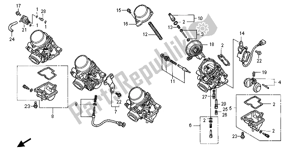 Toutes les pièces pour le Carburateur (composants) du Honda CBR 600F 1996